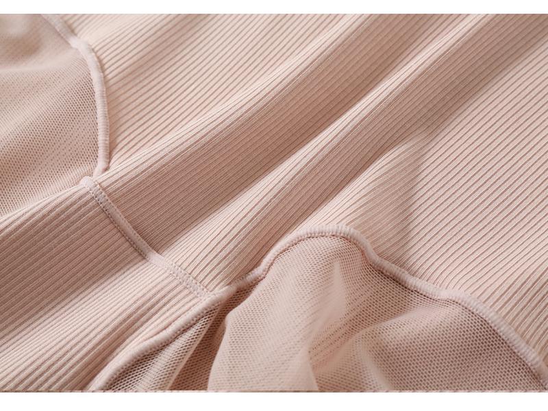 50144 Plus Size Anti-Exposure High Waist Mesh Safety Underwear 2-in-1