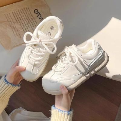 Retro Women's Spring New Ugly Cute Big Head Little White Shoes Versatile Platform Sports Casual Board Shoes