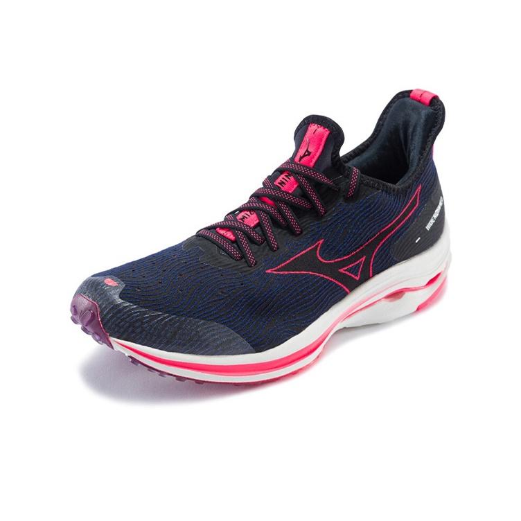 Mizuno Wave Rider Neo Low Top Running Shoes Women Sneaker Blue Pink J1GD207809