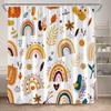 Eucalyptus Leaves Shower Curtains Autumn Brown Leaf Watercolour Plants Modern Bath Curtain Polyester Fabric Home Bathroom Decor