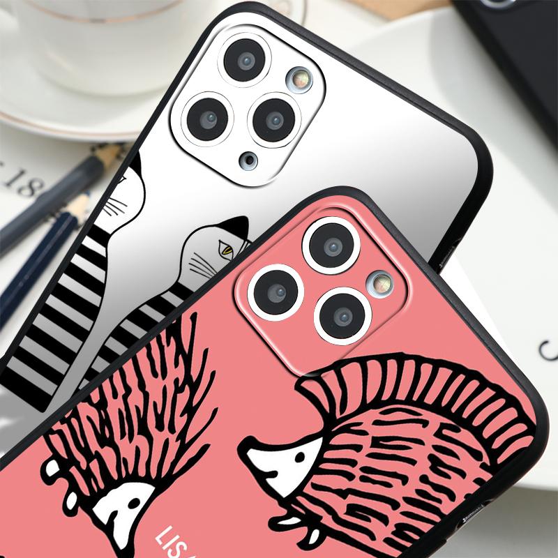 Fashion Lisa Larson Soft black Phone Case for iPhone 11 12 13 Pro XS MAX 8 7 6 6S Plus X 5S SE 2020 XR 12 Mini Phone case Cover