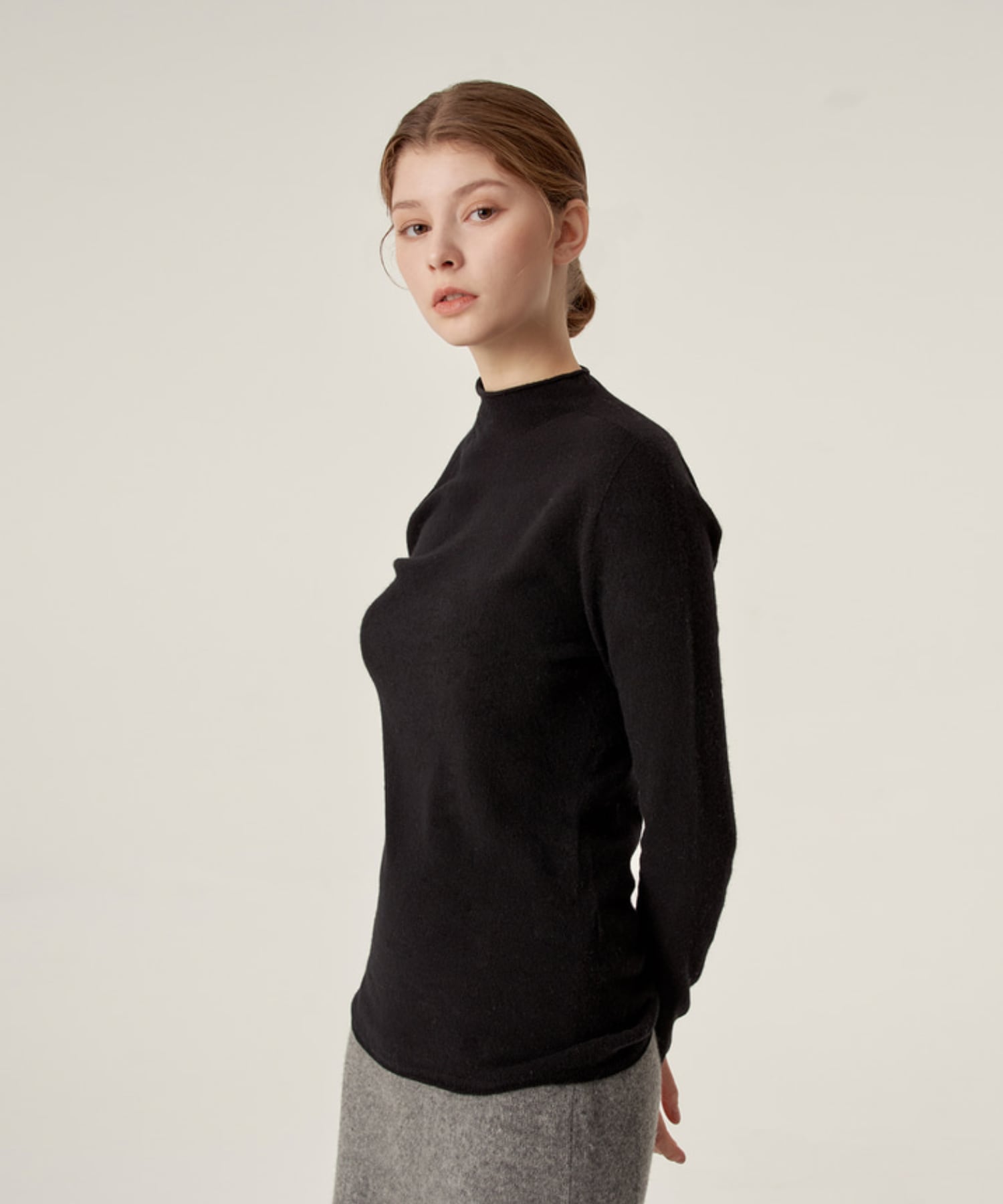 Tasset Basic Cashmere Blended High-Neck Knit Camel/S