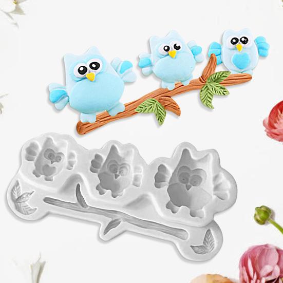 

Useful Realistic Looking Exquisite Shape Long Lasting Cartoon Owl Shaped DIY Chocolate Cake Mousse Mold for Home Dessert Mold