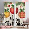 2pcs  2D plane printing Creative Curtains Christmas Balls Durable Polyester (without rod) Versatile All for Bedroom   Office