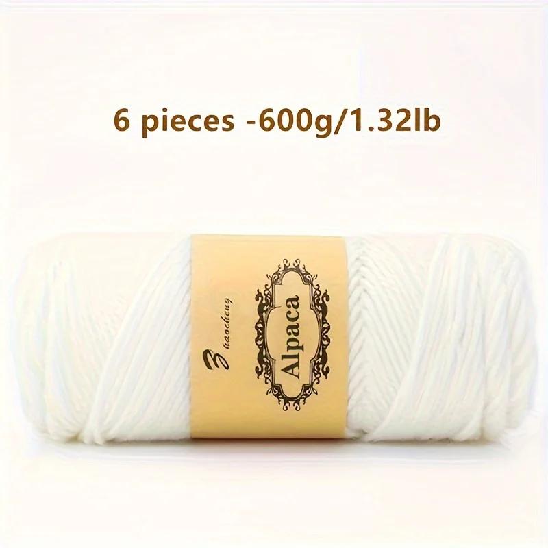 6 Pcs Premium Soft & Durable Alpaca Blend Yarn Worsted Weight, Perfect for Knitting Sweaters Assorted Colors
