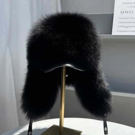 New genuine fox fur ear-protecting hat Men real raccoon fur bomber hat Women winter warm fur real sheep leather snow hat