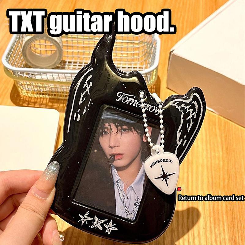 

Мультяшный чехол для фотокарточек, держатель для карт, сумка, брелок, сумка для фотокарточек с гитарой, милая защитная обложка для фотографий айдолов, держатель для фотокарточек айдолов 8cm