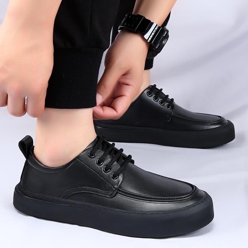 Versatile Leather Mens Sneakers Lace Up Comfortable Casual Shoes Outdoor Adulto Shoes Leisure Walk Footwear Male Walking Shoes