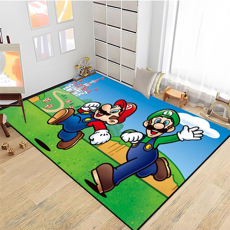 3D Cartoon Super Mario Bros Game HD Rug Area Carpet for Living Room Kids Bedroom Sofa Kitchen Decorate Child Non-slip Floor Mats