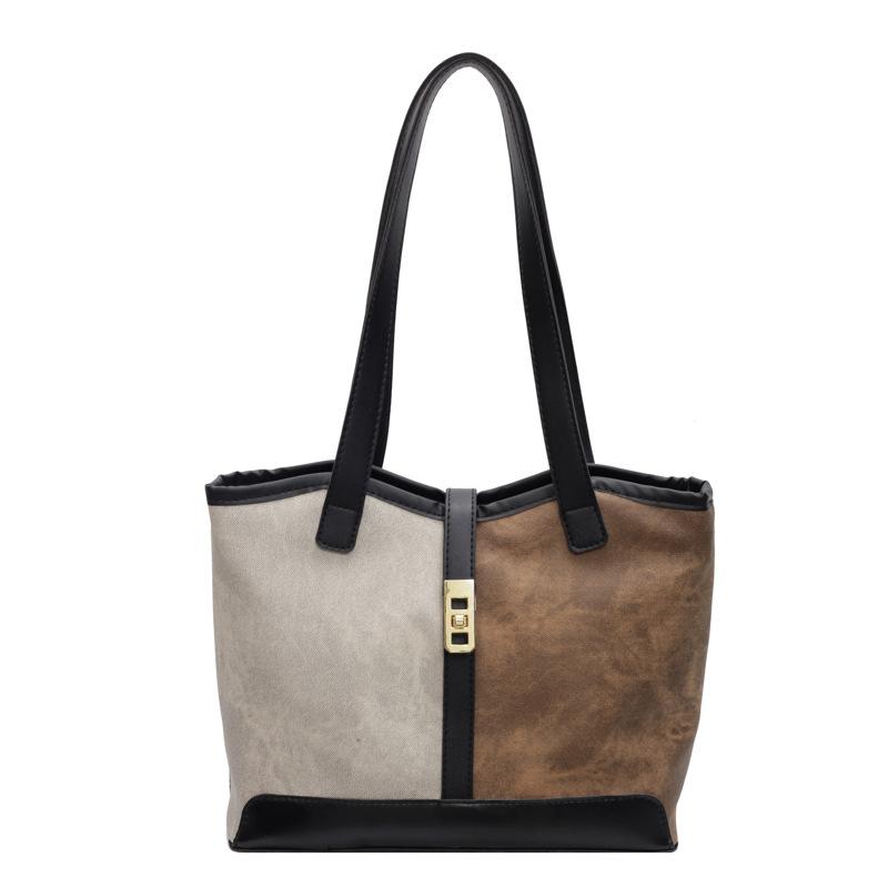 Popular Contrasting Bags for Women's New Retro Handbags for Women's High End Shoulder Bags for Large Capacity