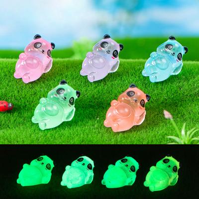 Glow-in-the-dark Resin Panda Pendant Moss Microlandscape Decoration Luminous Red Panda Pendant Desktop Craft Jewelry