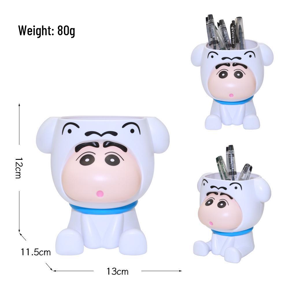 Crayon Shin-chan Shiro Pen Holder: Cute Desk Ornament for Kids