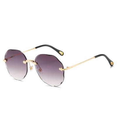 Occhiali da Sole Senza Montatura con Taglio Rotondo Donna Uomo Vintage Moda Lenti Sfumate Nuovi Eleganti Occhiali da Vista Femminili Maschili Regalo
