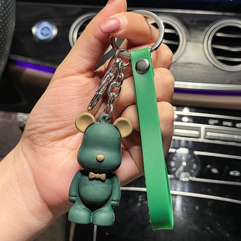 PVC Soft Rubber Violent Bear Keychain Pendant - Creative Small Bear Doll Gift Single OPP bag packaging