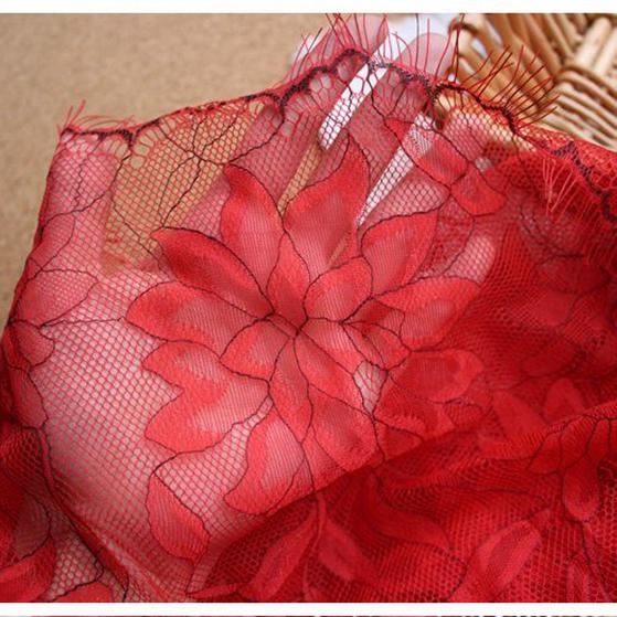 3 Meters Eyelash Lace Fabric,White Black Two-tone Eyelash Lace Trim Soft Red Skin Tone French Bilateral Flower Lace Fabric 150CM