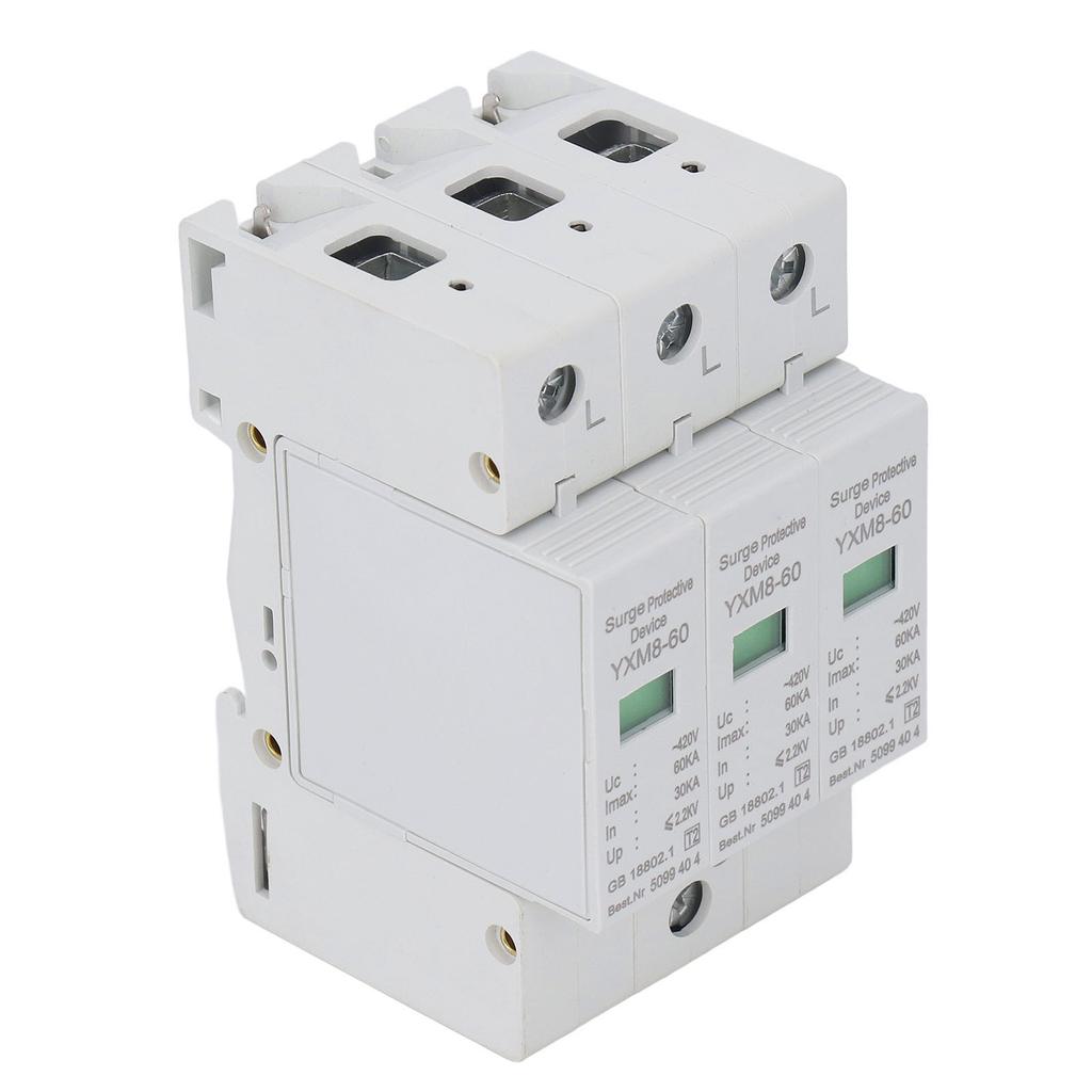 Dispozitiv de protecție la supratensiune 3P Material PC ignifug Modul arestor de protecție la tensiune 60KA 420V