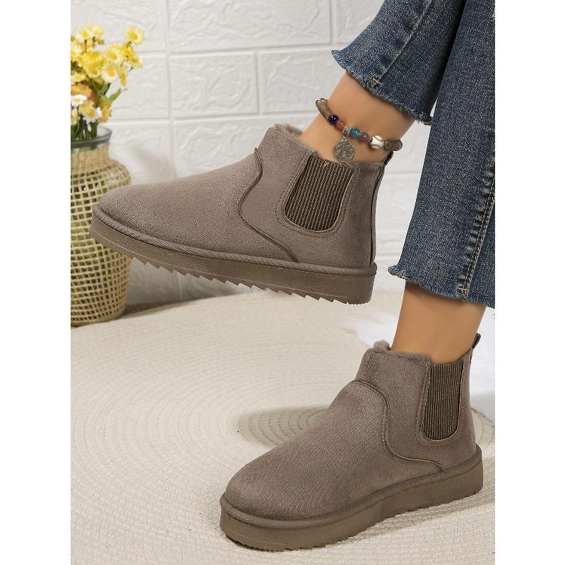 2025 New Arrival Thickened Fleece-Lined Cotton Boots Winter Fashion Slip-On Women's Snow Boots