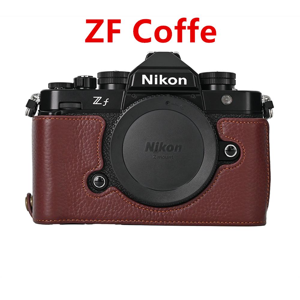 Echte Leder Halbe Kameratasche für Nikon Z6III Z6II Z7II Z5 Z50II ZF Zf Akkufach Kamera Körperabdeckung