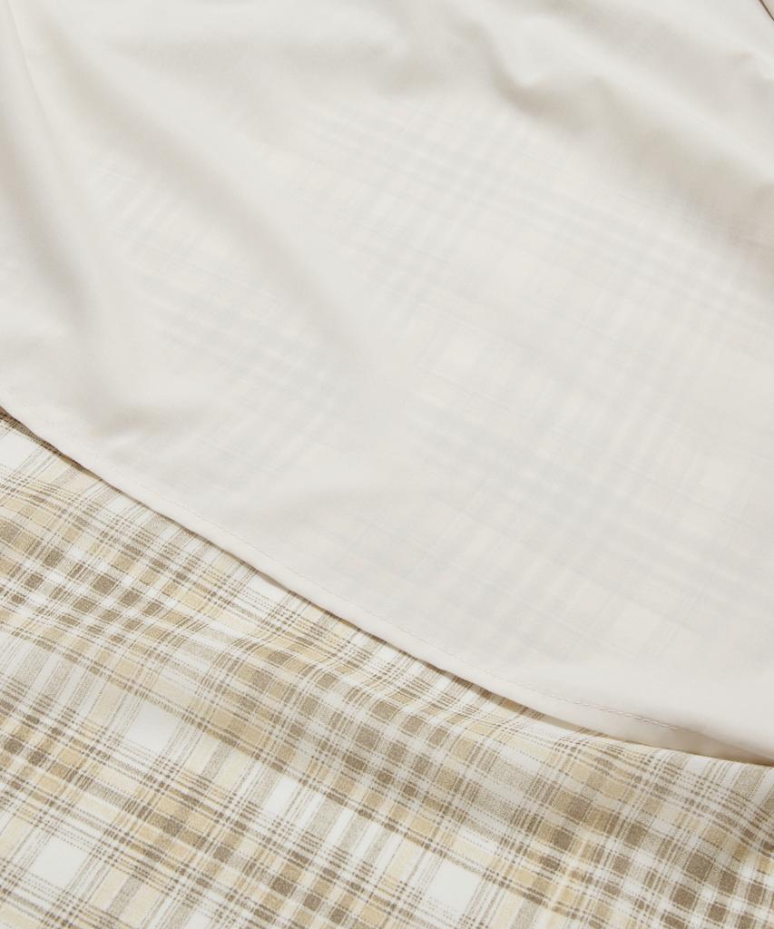 Penfield Chiffon Check Straight Dress Yellow_Fs1Ws01F