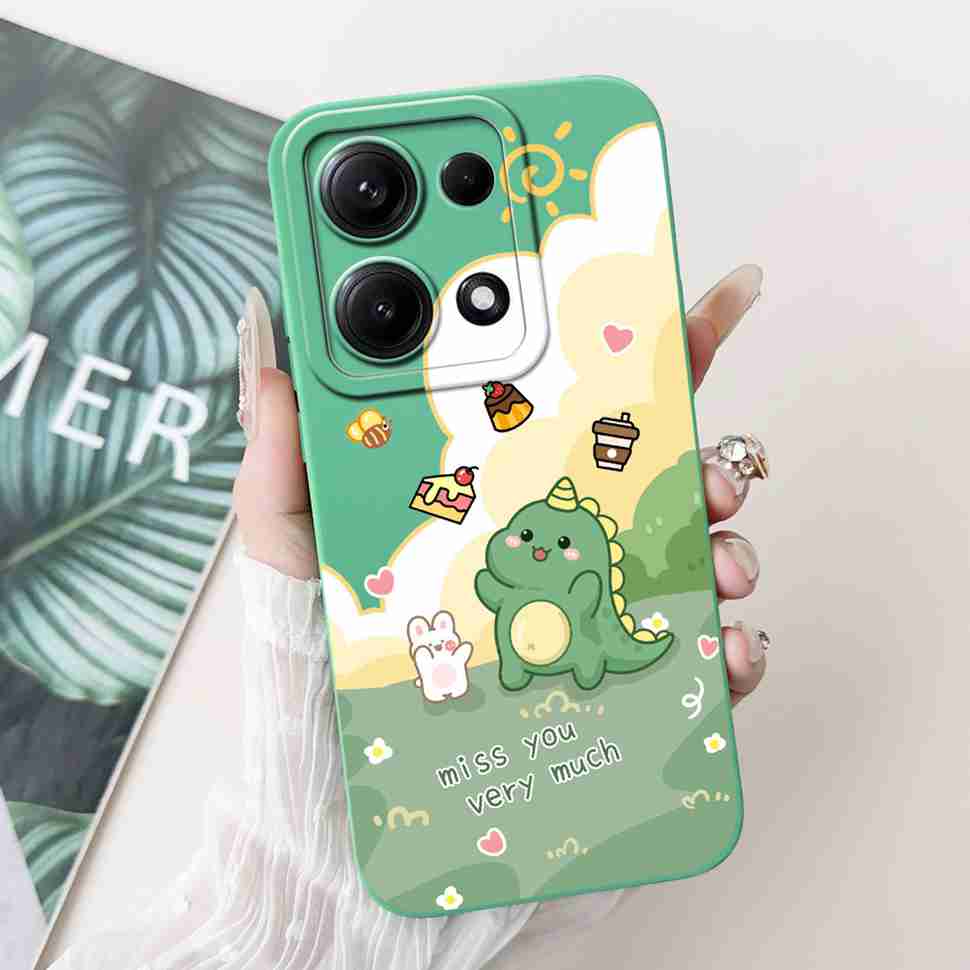 Simple Silicone Case For Redmi Note14s 4G Capa Lovely Panda Rabbit Shockproof Back Cover For Xiaomi Redmi Note 14S Phone Shell