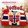 Norway national football logo Pattern Bedding Home Decoration Birthday Gift (1 * duvet cover + 2 * pillowcase, without core),fan merchandise.