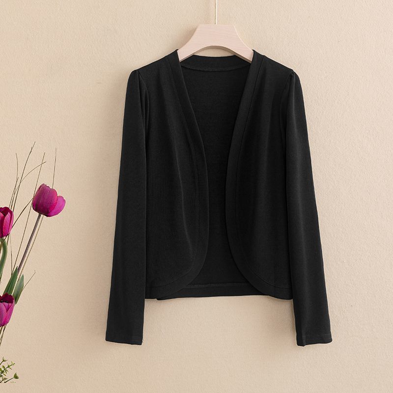 Spring Autumn Women's Slim Solid Color Casual Cardigan Fashion All-match Basic Long Sleeve Thin Knitted Tops Female Clothing