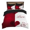 Dreiteiliges Valentinstags-Zweifarbiges Liebe Digitaldruck 3D-Bettbezug, Bettwäsche Heimtextilien Dreiteiliges Set