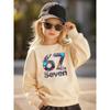 Birthday Gift For Kids Aged 4-12 Rainbow Shattered Mirror Holographic Number 67 SIX SEVEN Graphic Sweatshirt Unisex Boys Girls Black Soft