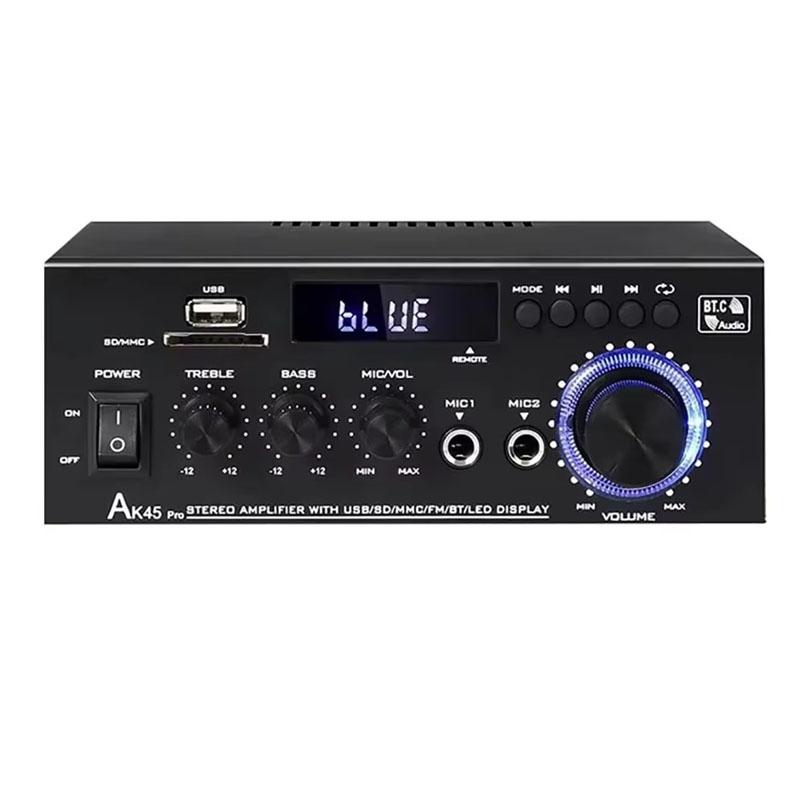 AK45 Bluetooth Audio Amplifier HiFi Digital Amplifier MP3 Player Channel 2.0 80W Power AMP Stereo For Home Car Karaoke