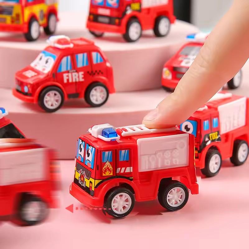 10pcs Mini Pull Back Fire Truck Police Car Toys for Kids Birthday Party Favors Goodie Pinata Fillers Boy Girl Christmas Gifts