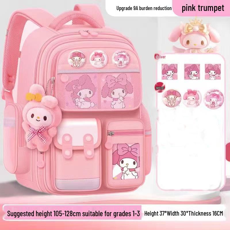 Kuromi Spine-Protecting Schoolbag: Lightweight, Large Capacity for Sixth Grade Girls