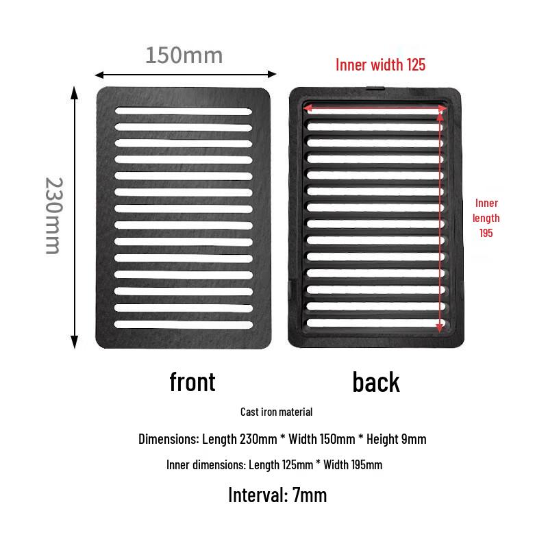 ZISIZ Cast Iron Grill Pan
