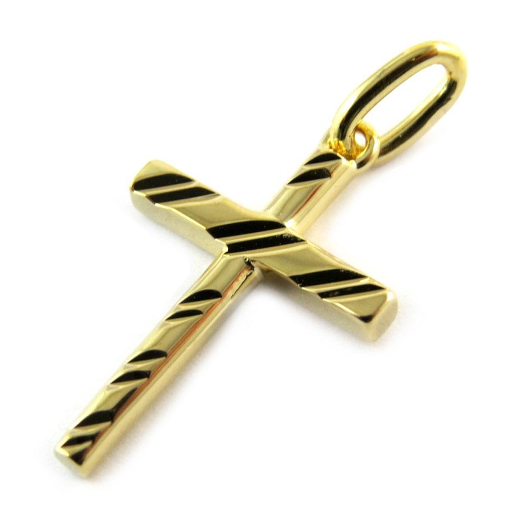 Altesse [N3335] - Gold Plated 'Cross' Pendant (Lourdes) - 21x14 Mm