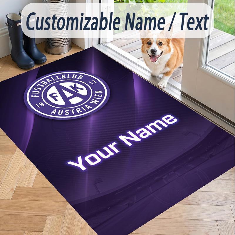 Custom Text Printed Rug Austria Wien FC Non Slip Floor Carpet For Home Room Decor