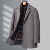 Winter double-sided woolen coat for men, middle-aged dad, suit collar, thick top, down lining, woolen woolen coat