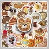 50-Pack Cute Bear Cartoon & Dessert Waterproof Stickers for Water Bottles & Phones