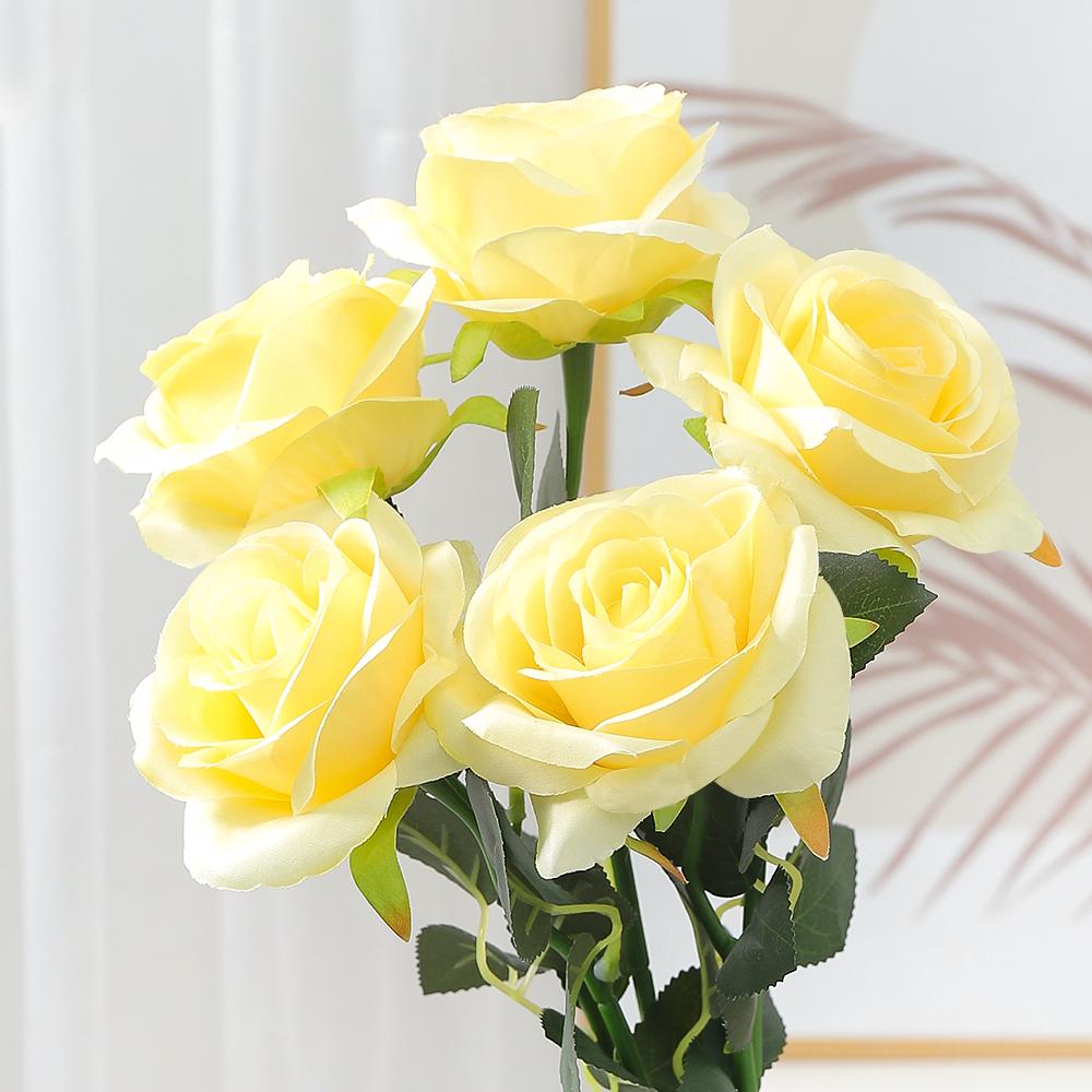 

48cm Rose Black Silk Bouquet Peony Artificial Flower for Mother s Day Bud Bride Wedding Decor Home Decoration Artificial Flower 1Pcs жёлтый