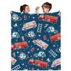 Cartoon Fire Engine Digital-printed Polyester Bedroom Velvet Flannel Cover Blanket Fleece Soft Sofa Cover Blankets for Beds