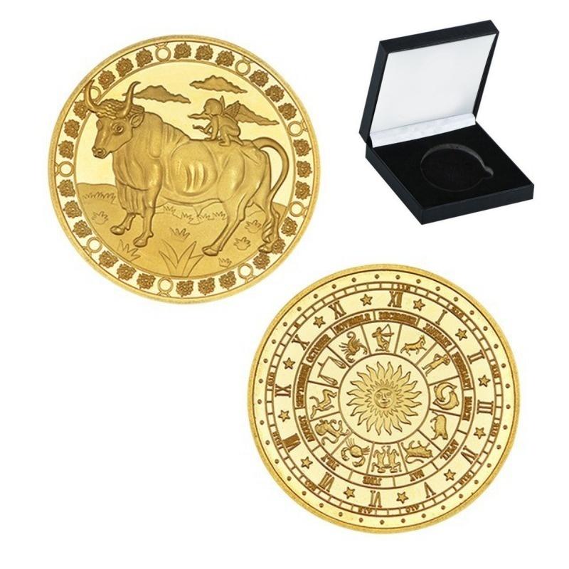 Doce Medallas Conmemorativas de Constelaciones Monedas de Oro del Hada de los Dientes 12 Artesanías del Zodiaco Monedas Europeas y Americanas Monedas de Constelaciones del Guardián de la Suerte