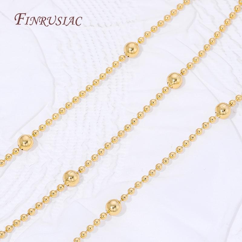 18K Gold Plated Brass Beads Chains For Jewelry Making,DIY Necklaces Bracelets Bulk Chain Accessories,Chain Fittings