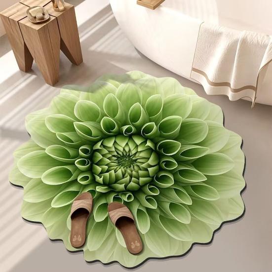 3D Blume Plüsch Bodenmatte Waschbar Rutschfest Bereichsteppich Saugfähig Schnelltrocknend Wohnzimmer Schlafzimmer Badezimmer Küche Dekoration Teppich