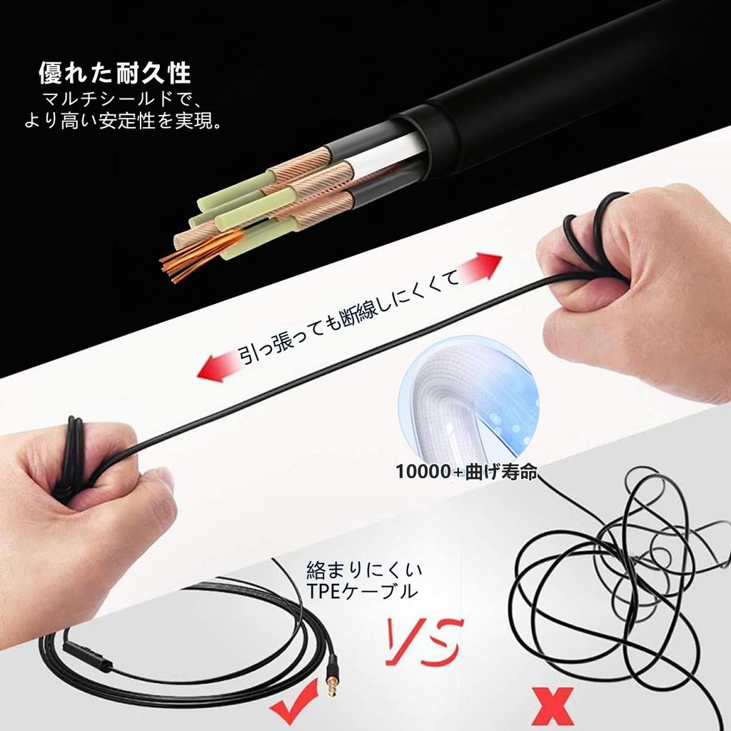 Wired Earphones with 3.5mm Jack, Noise Cancelling, Built-in Microphone, High-Resolution Audio, Clear Calls, Volume Control, Deep Bass, Stereo