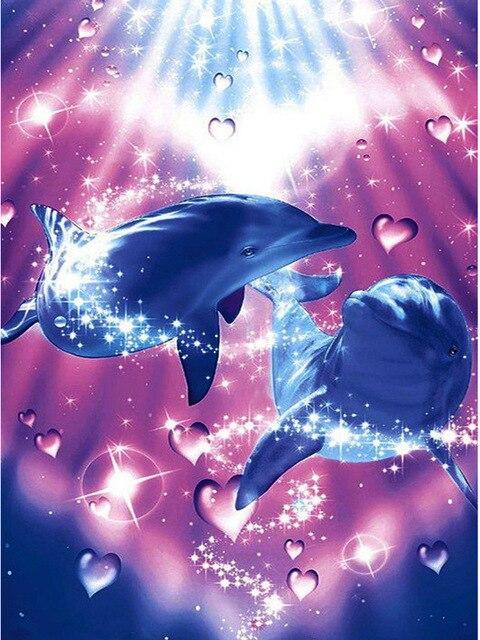 Voller Diamant-Stickerei Delphin 5d Diy Diamant Mosaik Malerei Kits Tier kreative Hobbys Bilder Home Decor