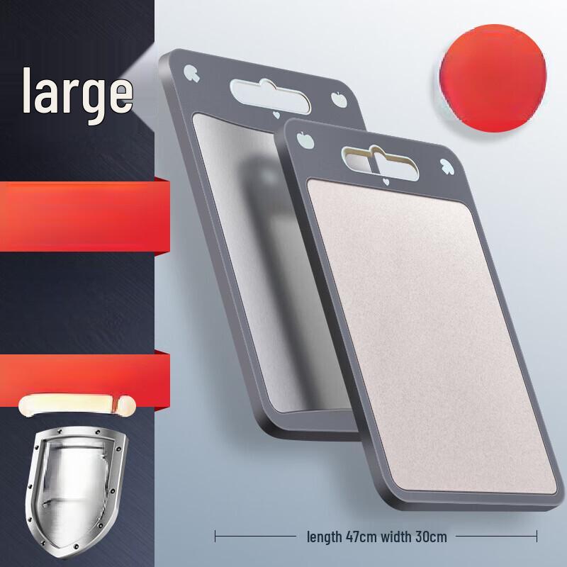 Zhi Shi Double-Sided 304 Stainless Steel & Wheat Straw Cutting Board