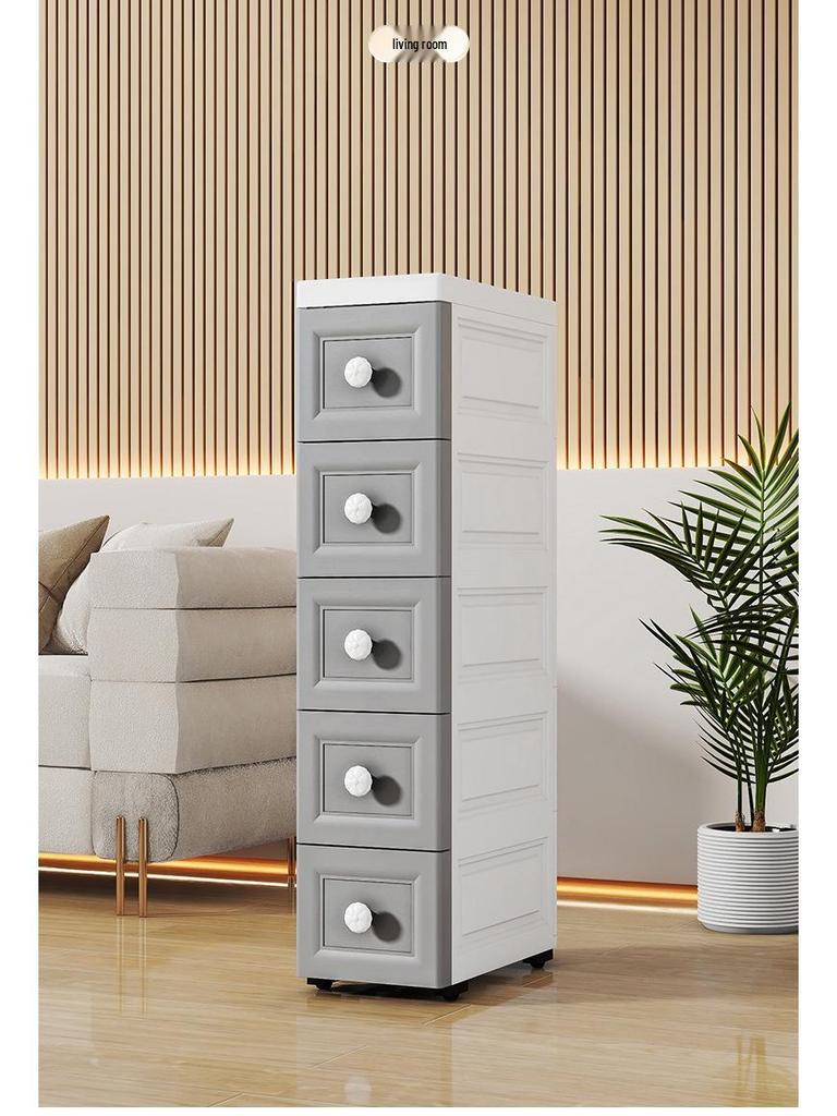Wide Gap Drawer-Style Cabinet: Kitchen/Bathroom Narrow Storage Shelf Box (15/18/25 Width).