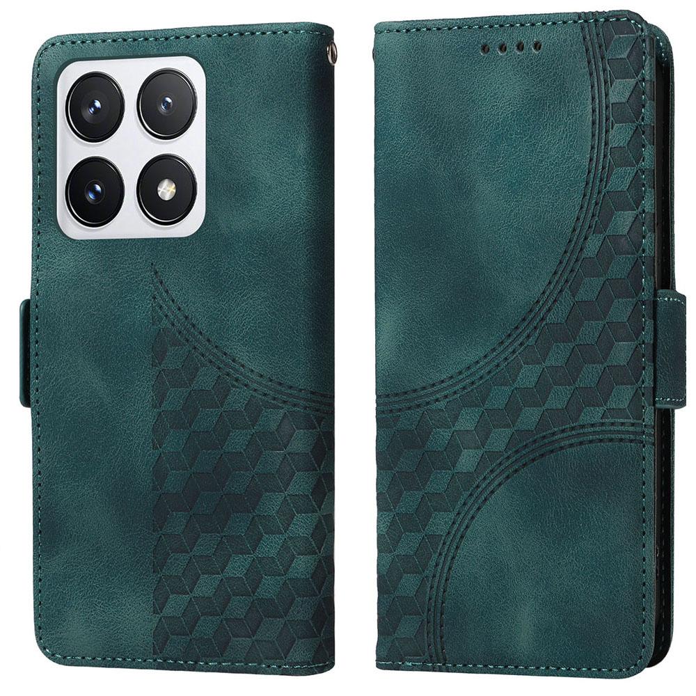 For Xiaomi 14T Pro Case PU Leather Phone Cover Rhombus Starry Imprinted