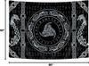 Norse Tapestry, Viking Tapestry Wall Hanging Raven Ancient Rune Dragon Totem Norse Mythology Tapestries, Black White Mystical Ge