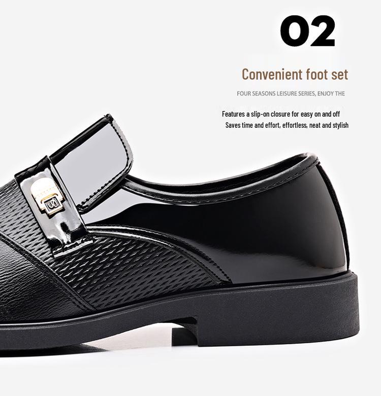 British Style Plus Size Men's Black Leather Casual Formal Shoes