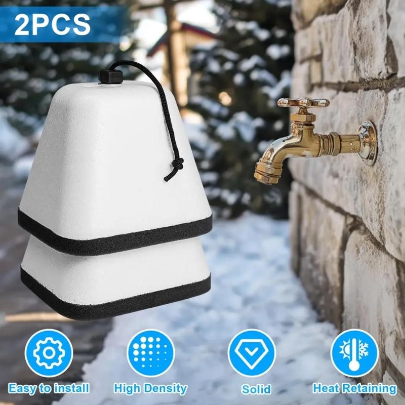 2 Pack Easy Installation AntiFreeze Faucet Protectors Foam Texture Insulation Cover for Cold Weather Outdoor Use