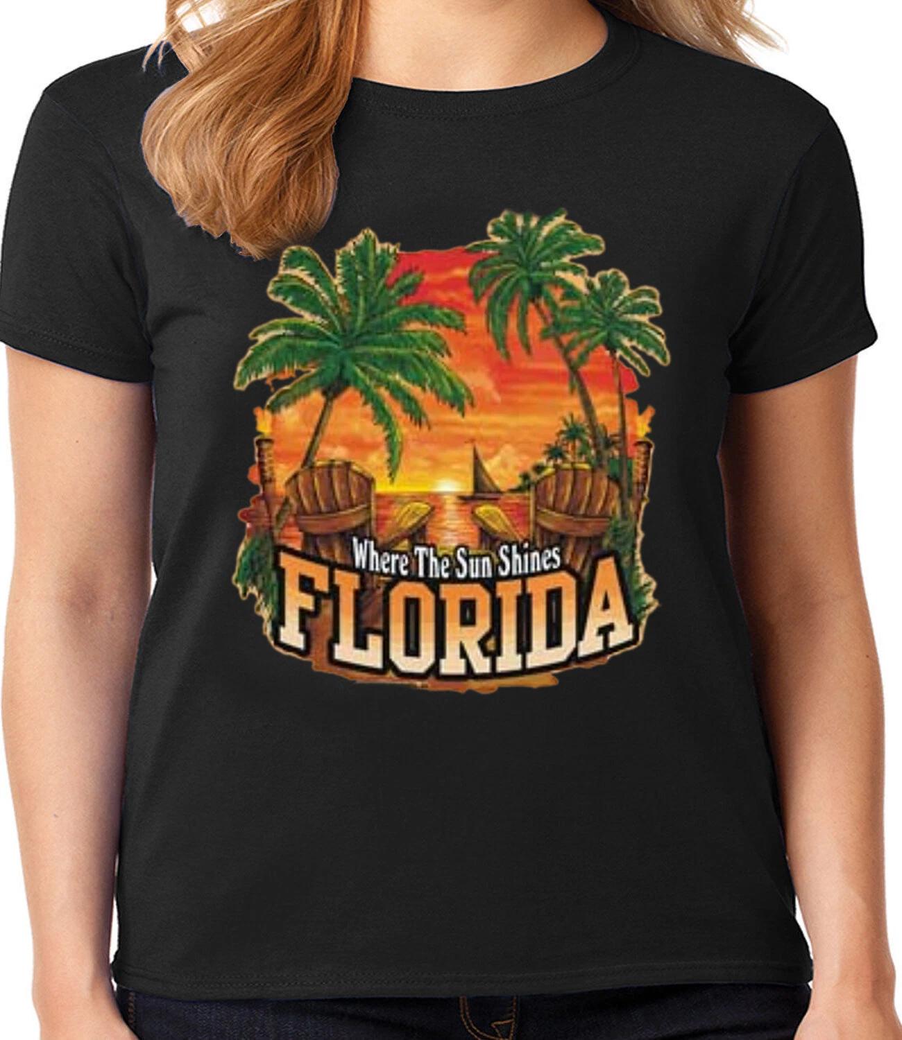 Ladies Graphic Tee Shirt - Florida Souvenir T-shirt Gifts Clothing Womens XXXXL